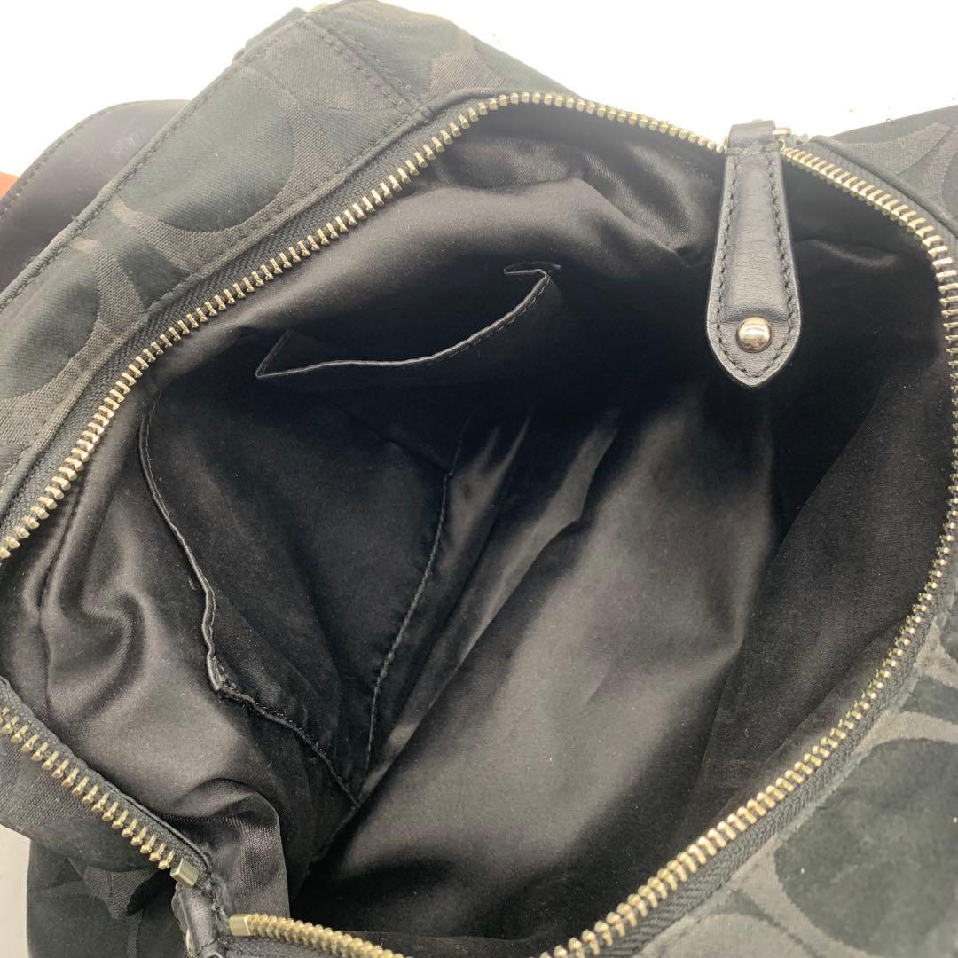 コーチ　ショルダーバッグ　ナイロン　ワンショルダー　バッグ　総柄　黒