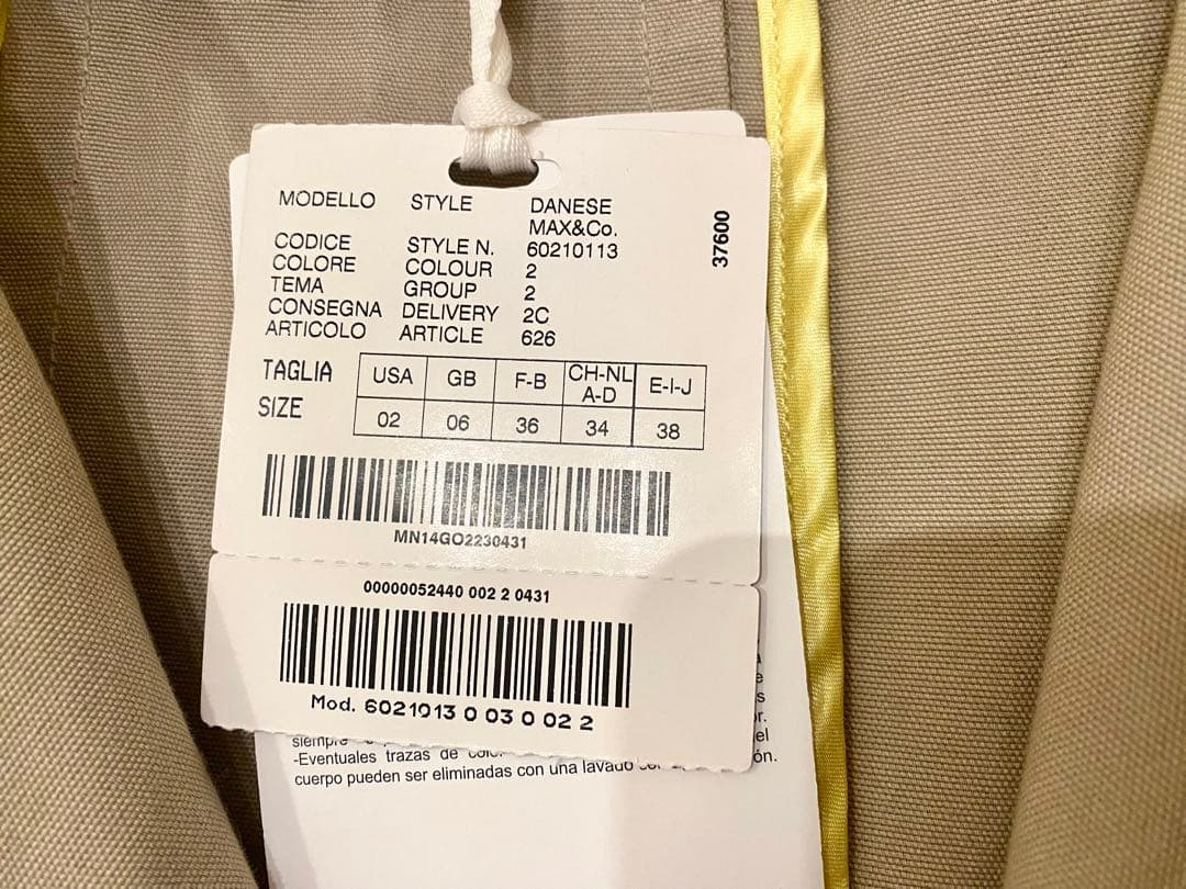 タグ付き 未使用品【Max&Co】スプリングコート モッズコート38