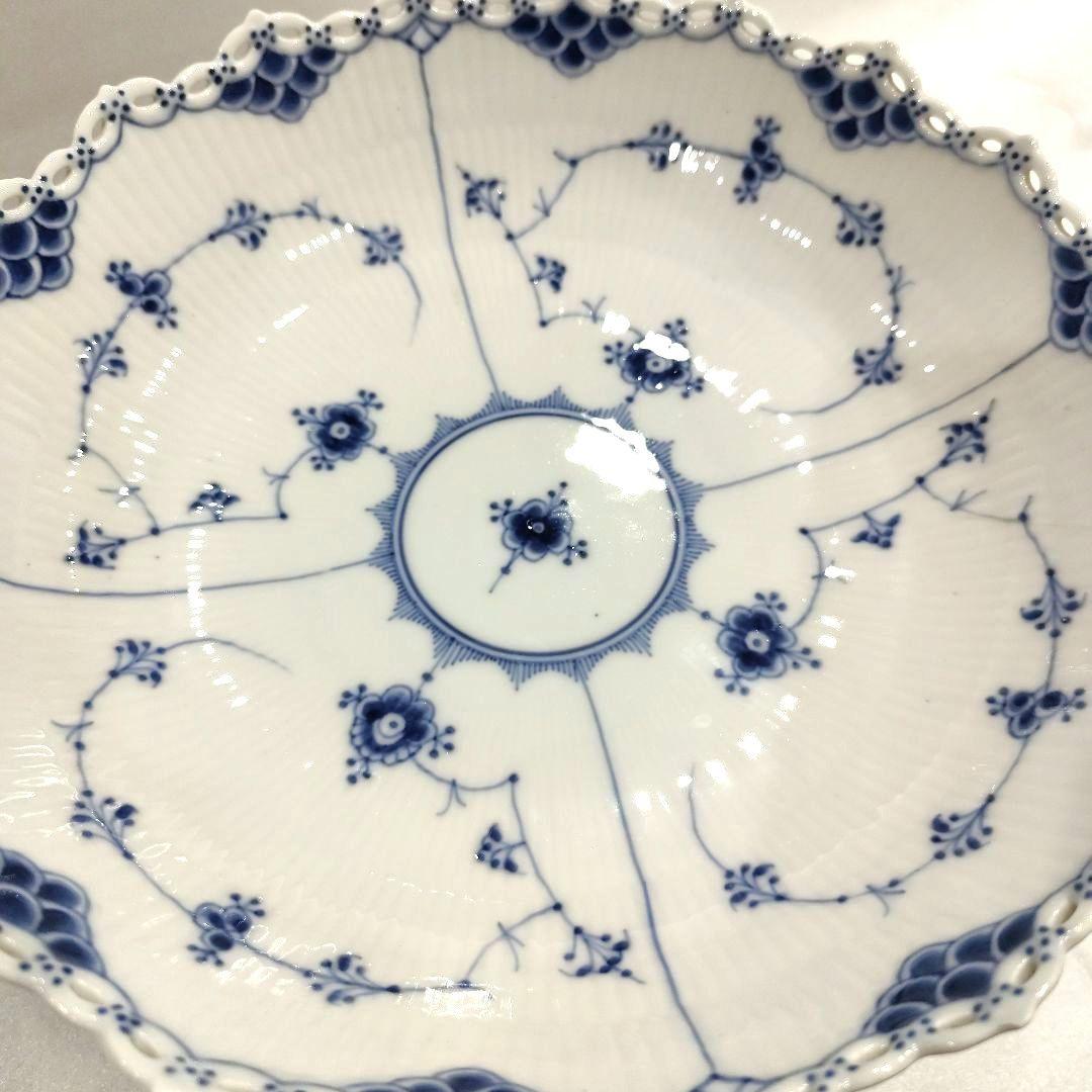 ロイヤルコペンハーゲン★ブルーフルーテッド フルレース コンポート