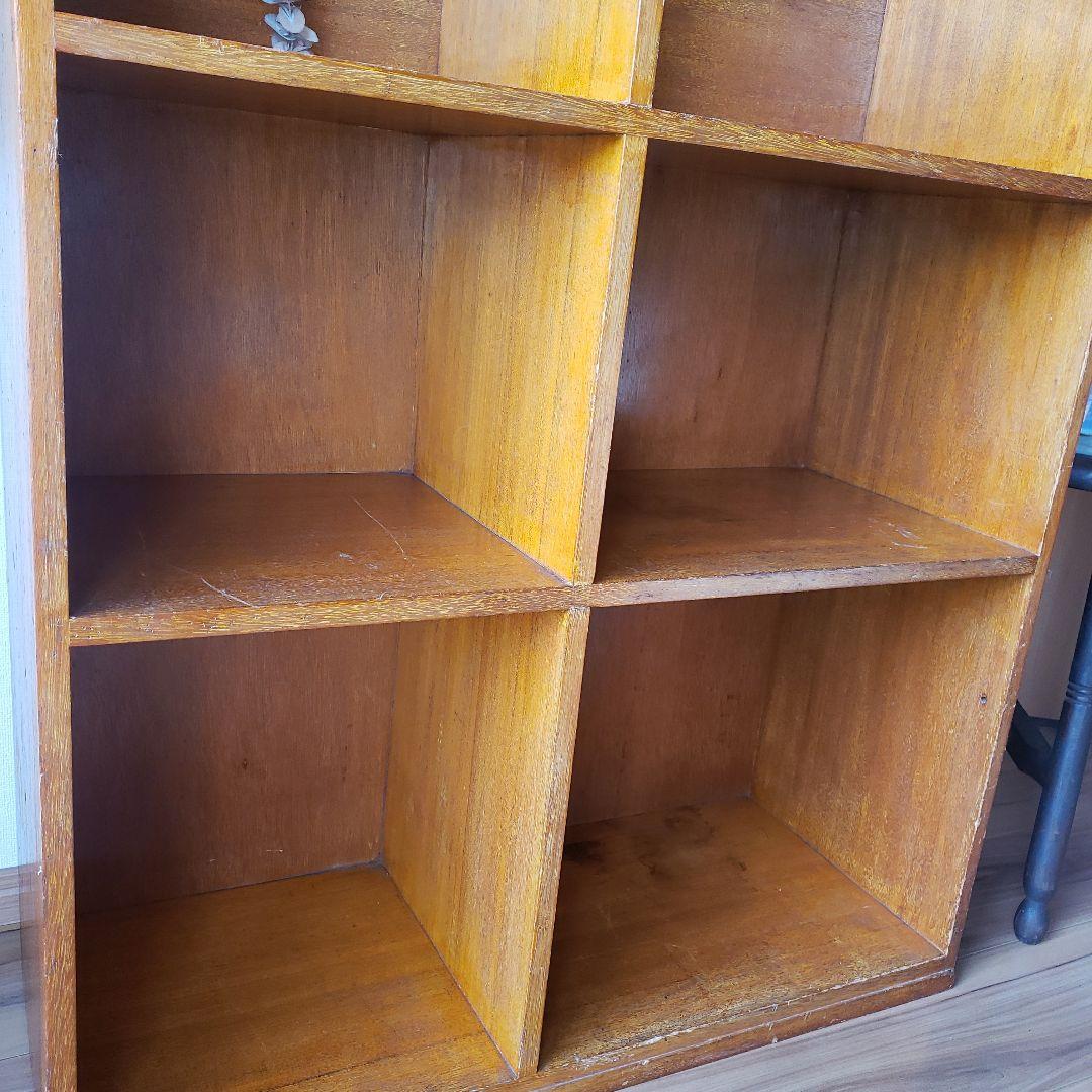 希少　ラワン材　木製オープンシェルフ　古家具　古道具　本棚　ヴィンテージ