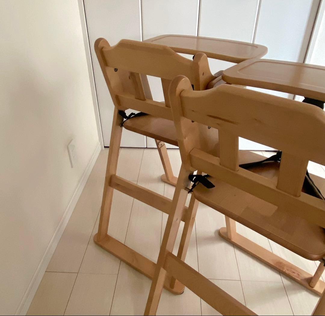 澤田木工所 タンスのゲン ベビーチェア 折りたたみ ハイチェア　2脚セット