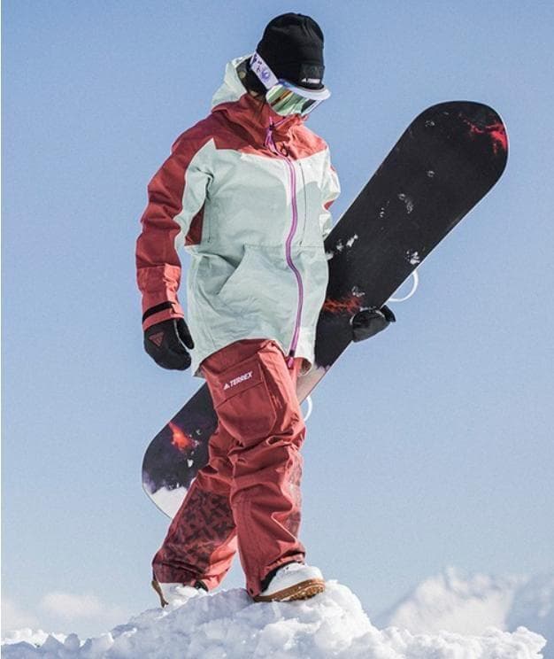 アディダス　スノー　ビブパンツ　ゴアテックス　スノーボードウェア　M　ピンク系