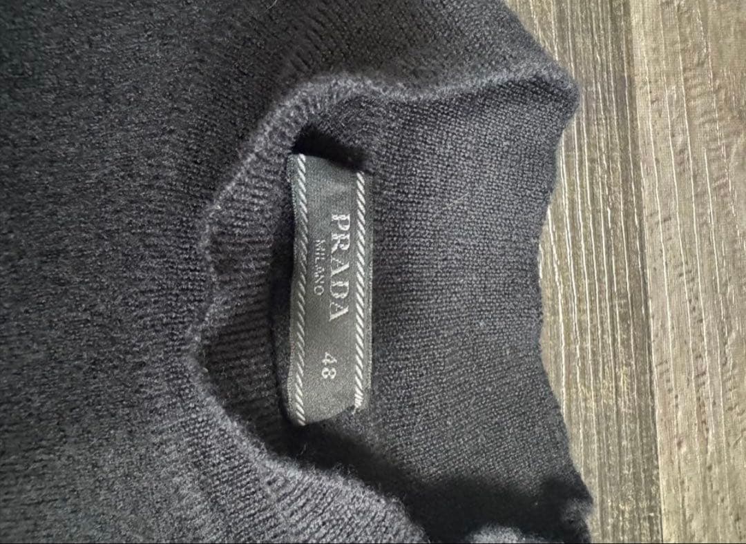 トップス PRADA BLACK WOOL MOCK NECK KNIT