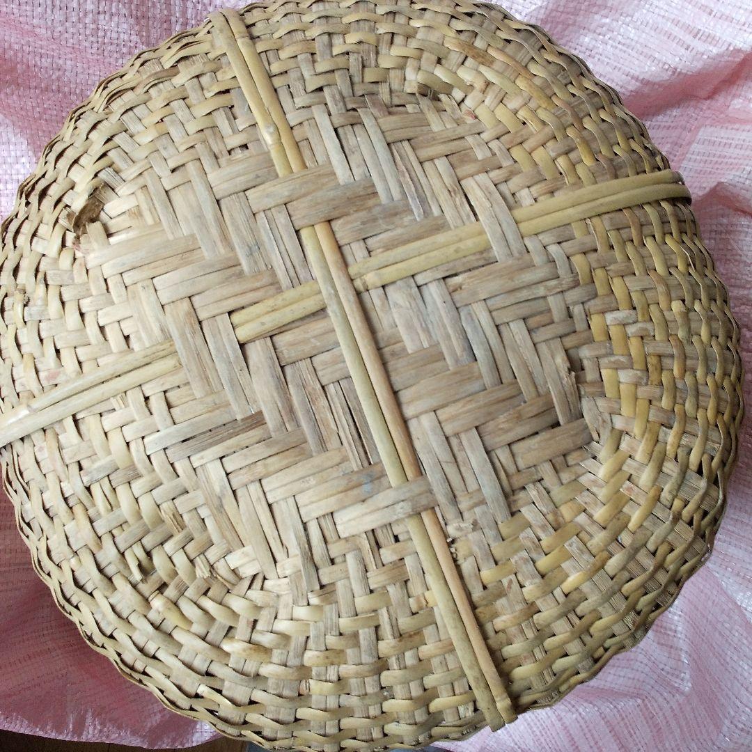 アンテーク、昭和、竹製品大きな深いざる