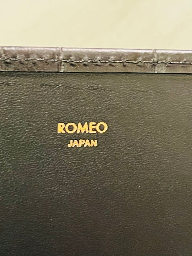 Romeo ロメオ　クロコ型押し　本革　メモパッド　L