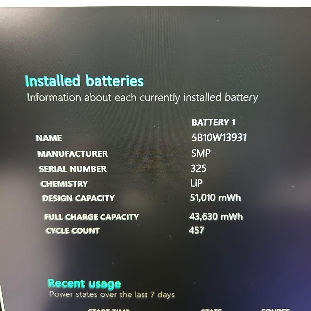 美品 Lenovo X1 Carbon Gen7 14インチ バッテリー良好
