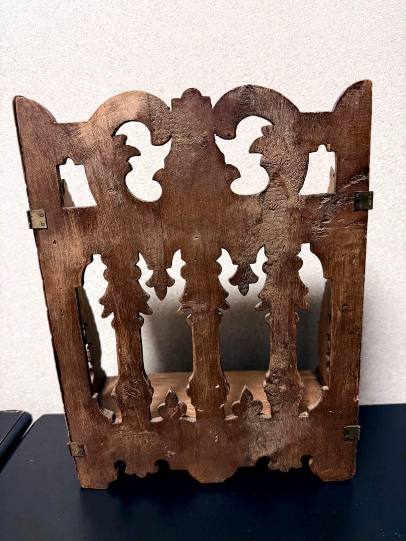 フランス　アンティーク　蚤の市　木棚　シェルフ　小棚　飾り棚