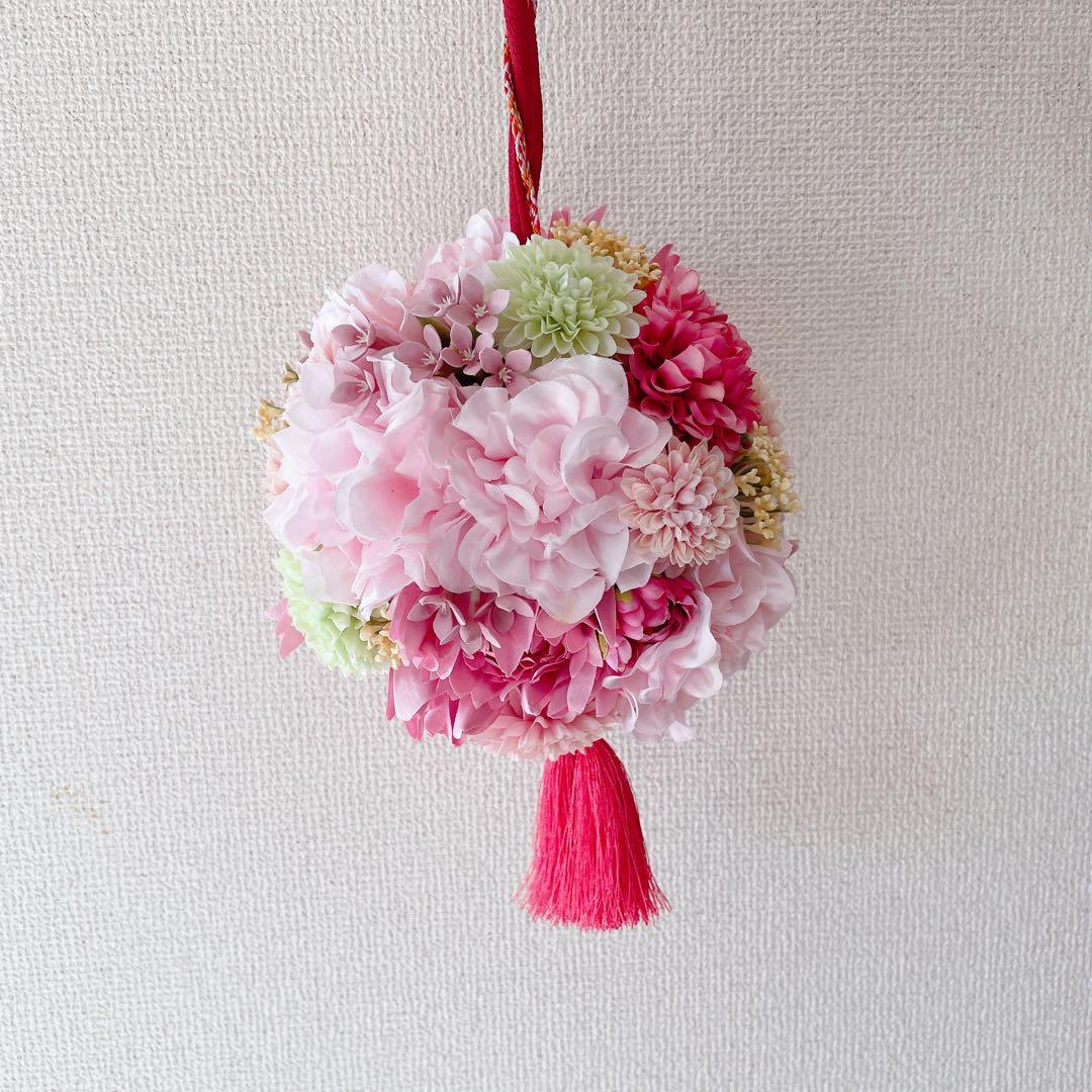 定価2万5千円　和装　ボールブーケ　造花　ピンク系　ウェディング　手鞠　フォト