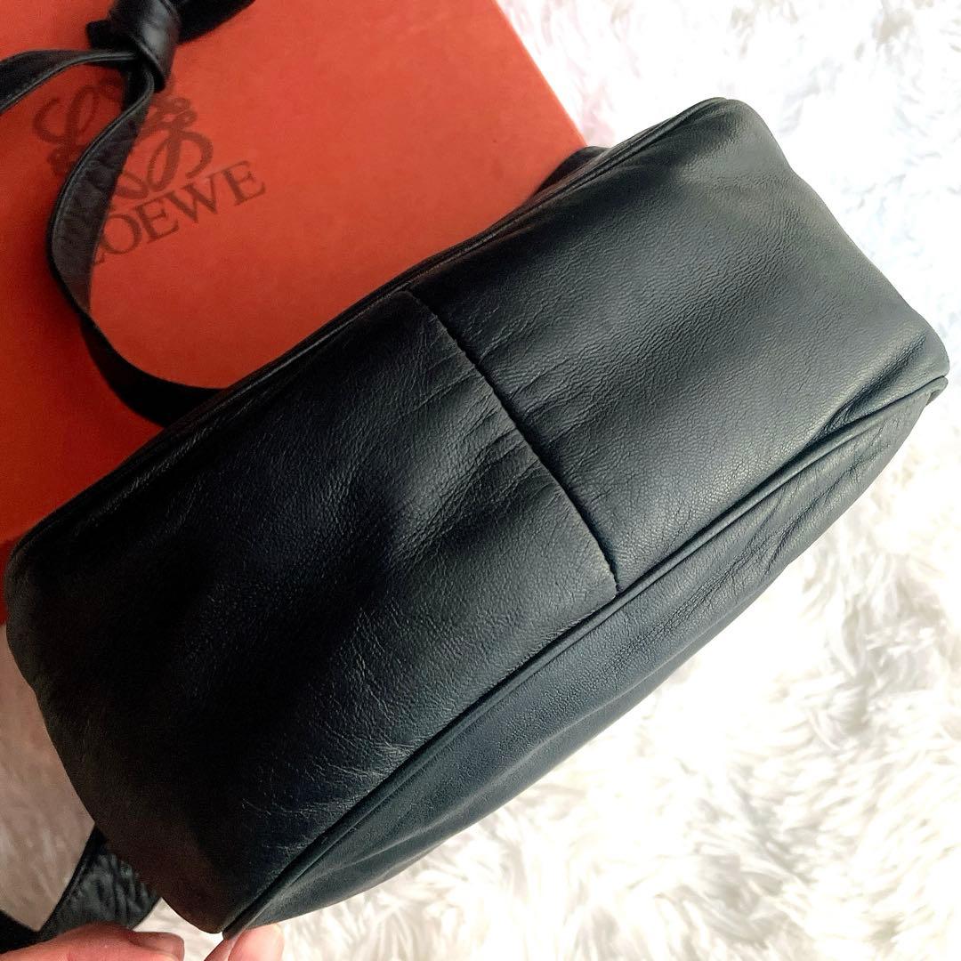 希少⭐︎LOEWE ネイビー アナグラム ナッパレザー 本革 ショルダーバッグ