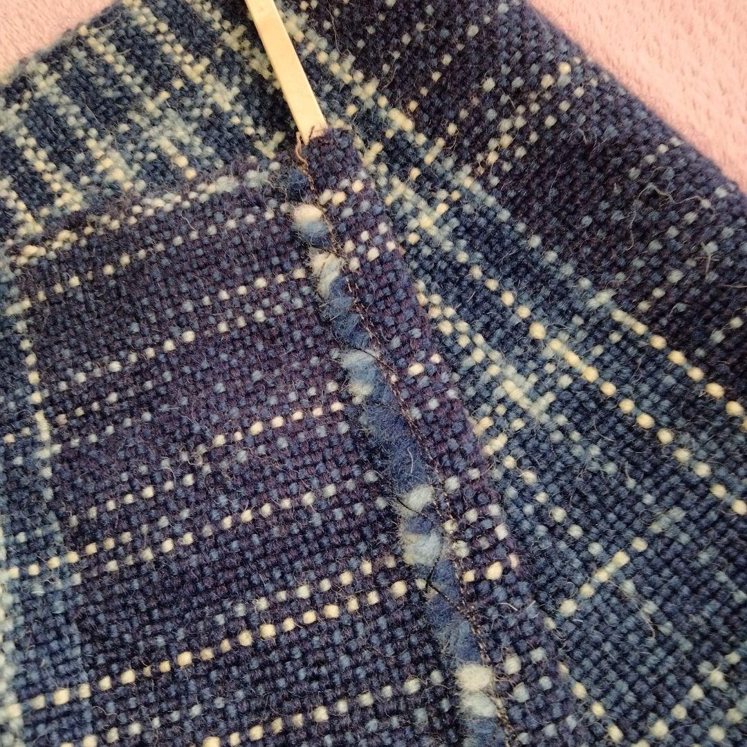 ＜未使用＞正藍染め　タペストリー/敷物　機織り　約45.5cm ×124 cm