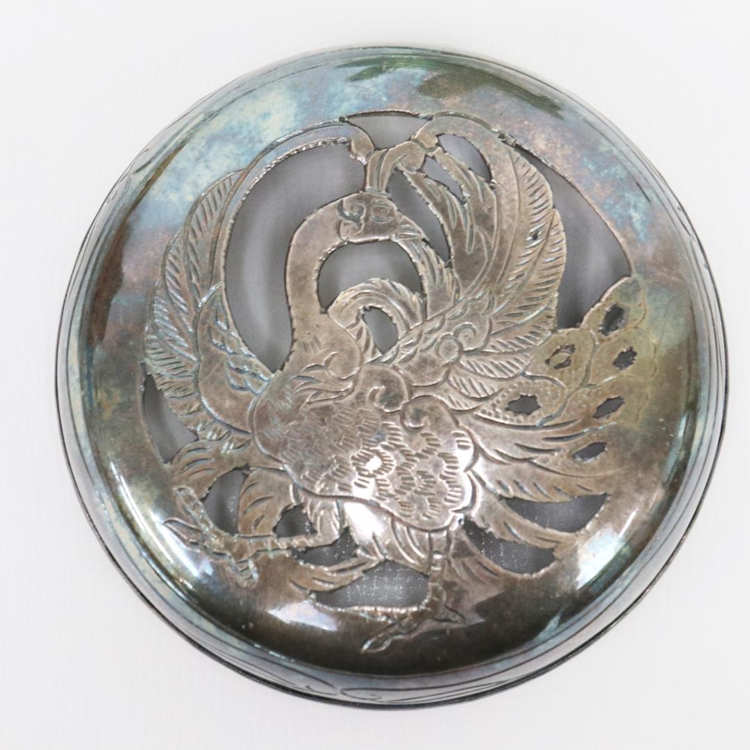 初代 諏訪蘇山 作 青磁 立耳 香炉 共箱 共布　鳳凰透火舎　帝室技芸員