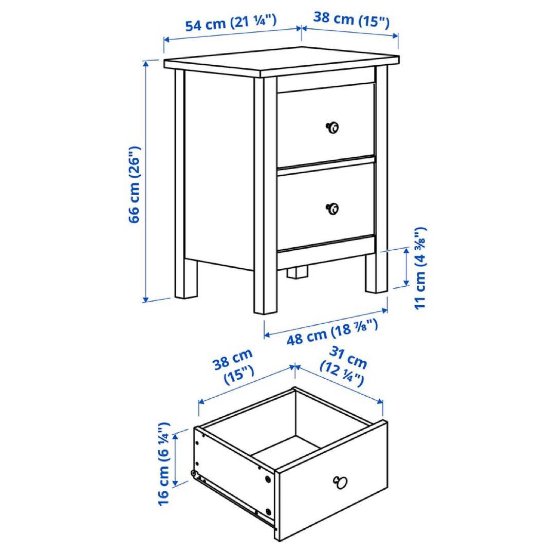 IKEA イケア　ヘムネス　HEMNES チェスト　ホワイト　白　ナイトテーブル
