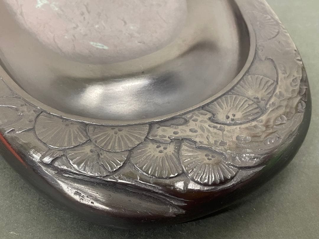 二代目 相馬羊堂作【最高級 紅渓石硯　21.5cm/1922g】共箱　相馬展夫