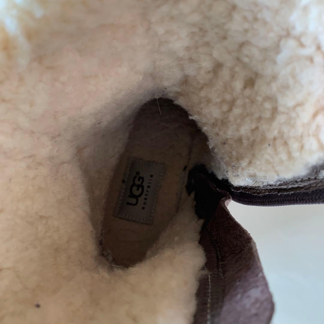 じぇり美品UGG ブラウン ファー付きショートブーツ23㎝