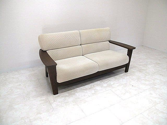 柏木工 「ソフィ」 オーク無垢材2人掛けソファ W168cm 　2Pソファ