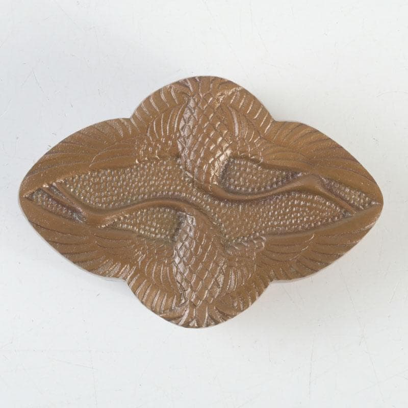 茶道具　唐銅　向鶴文　香合　共箱　V　9476