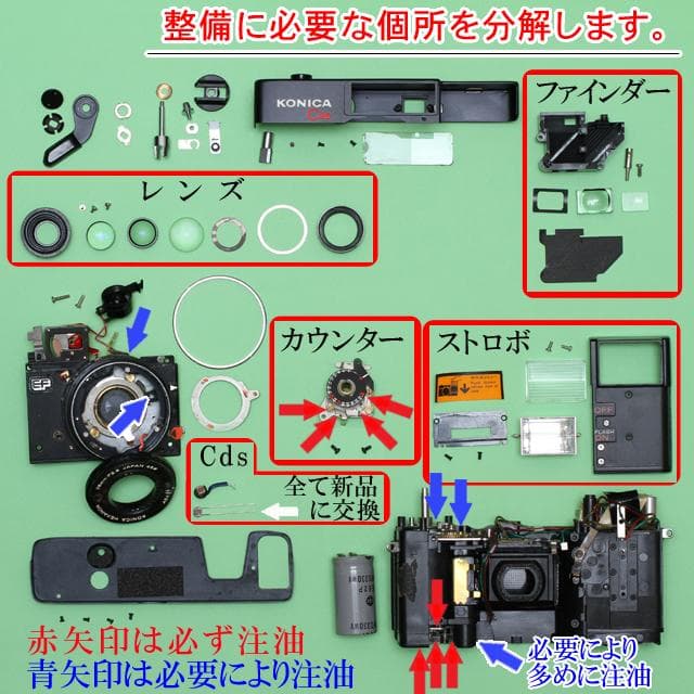 473　KONICA コニカ C35EF ピッカリコニカ 分解整備済の完動美品