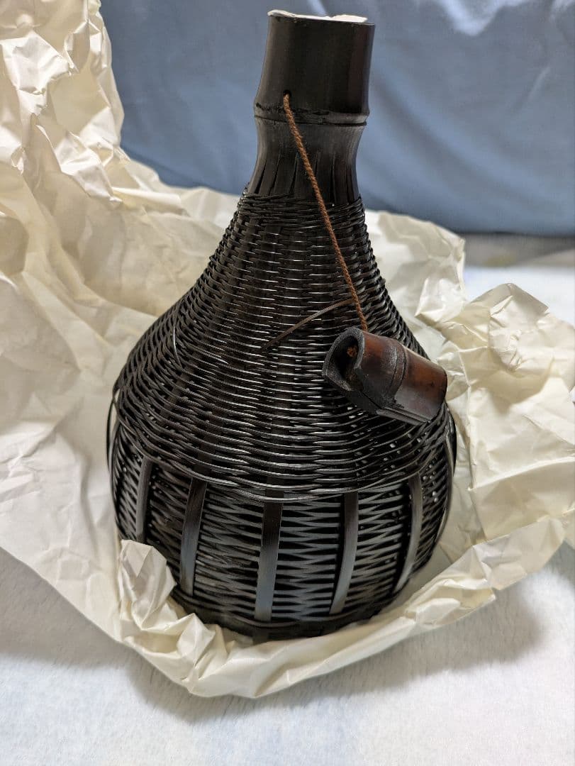 茶道具　花入　虫籠染　あけびツララ　竹細工