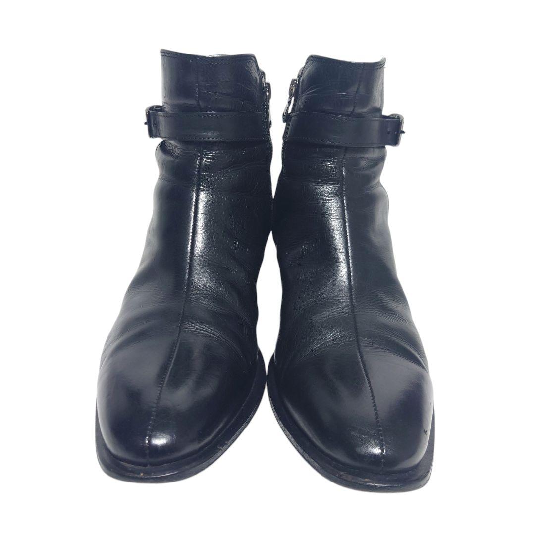 ラウンジリザード レザーブーツ サイドジップ ベルト レザー 黒 3