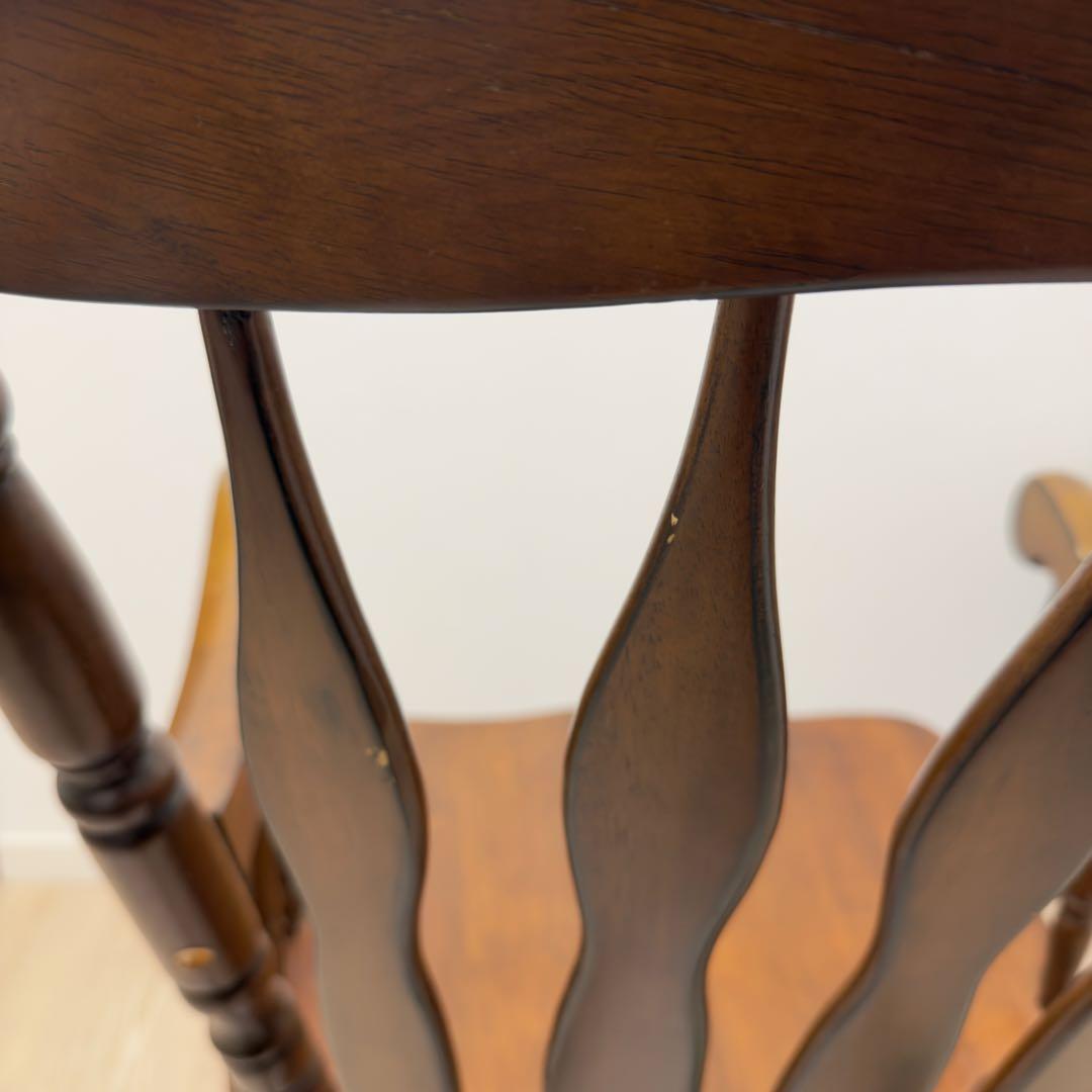 不二貿易 木製ロッキングチェア バリー 肘掛け付 彫刻 1脚