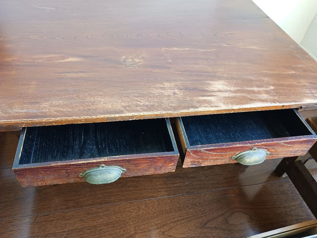 木製文机 引き出し付き