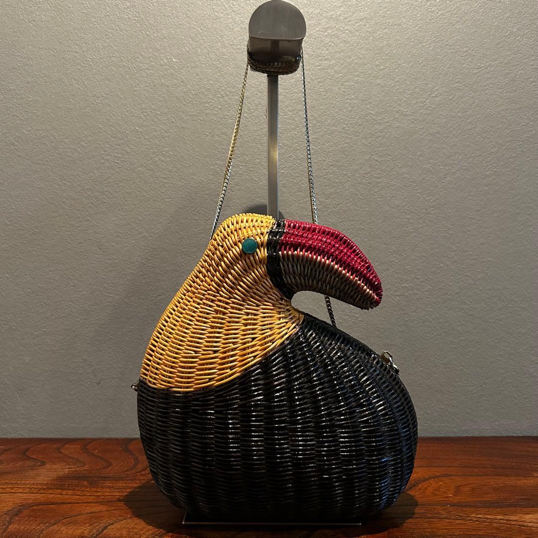 【匿名配送】SERPUI 鳥型 かごバッグ オウム チェーンストラップ 夏バッグ