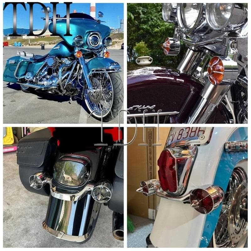 4個ハーレー ウィンカー レンズ スモーク ソフテイル スポーツスター