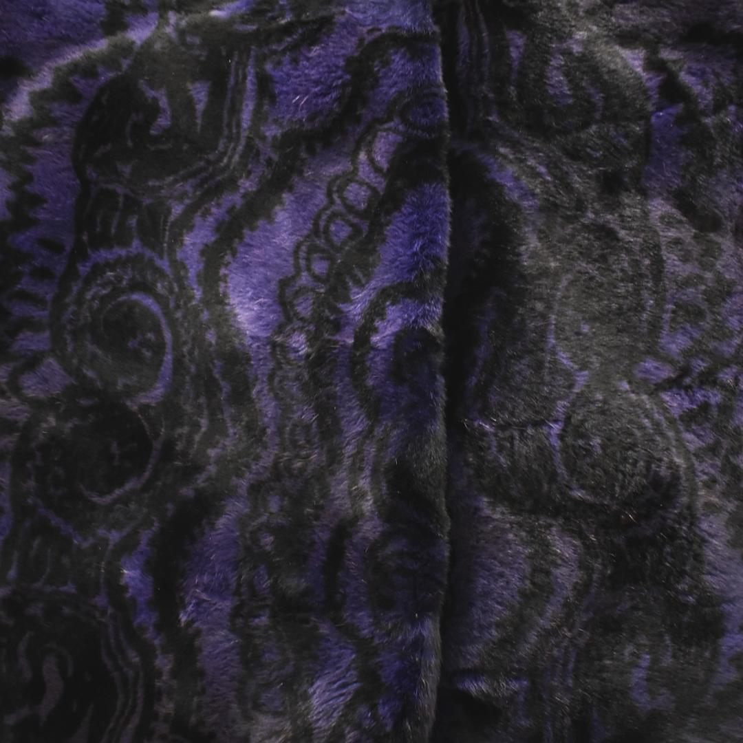 おまとめ割り　【高級】 シェアードミンク ケープ ポンチョ パープル 総柄裏地♪