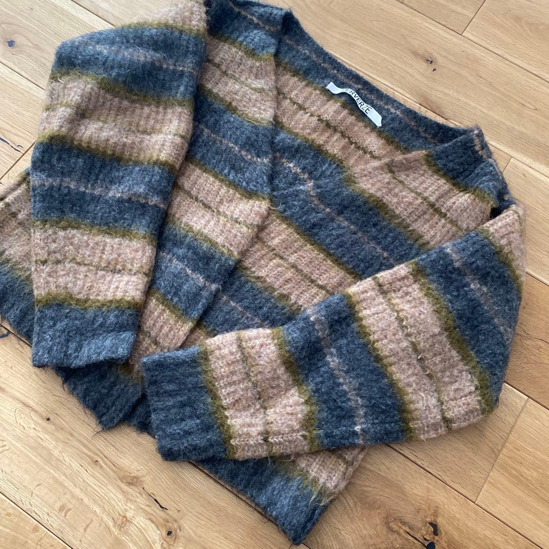 PERVERZE パーバーズ　ウールモヘア　ボーダーカーディガン　完売品