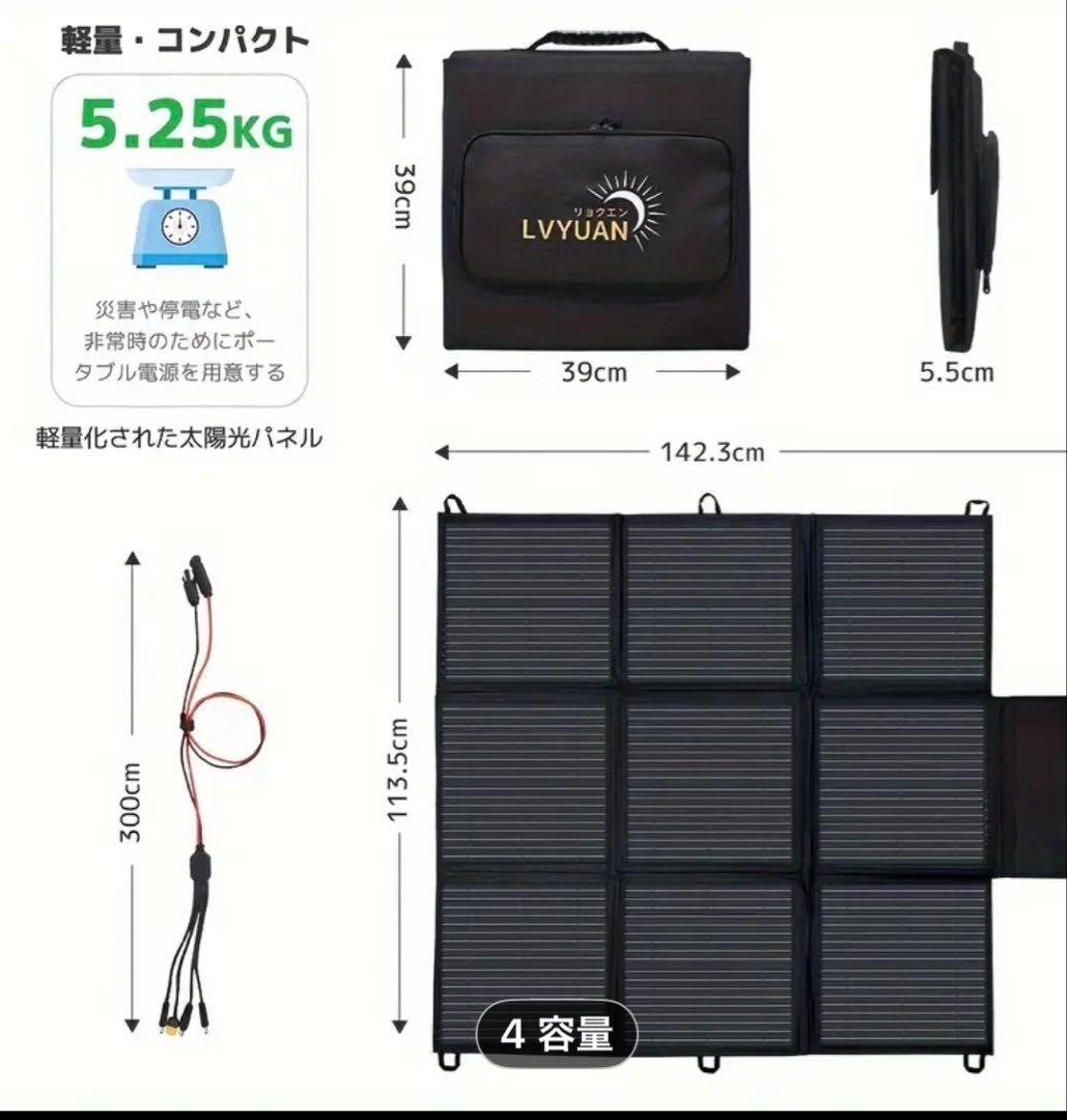 【新品未開封】Lvyuan 200W 折り畳み式ソーラーパネルCSSB-200W