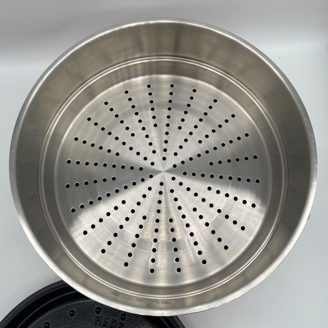 未使用級 staub ストウブ ピコ ココット ラウンドスチーマーセット 26㎝
