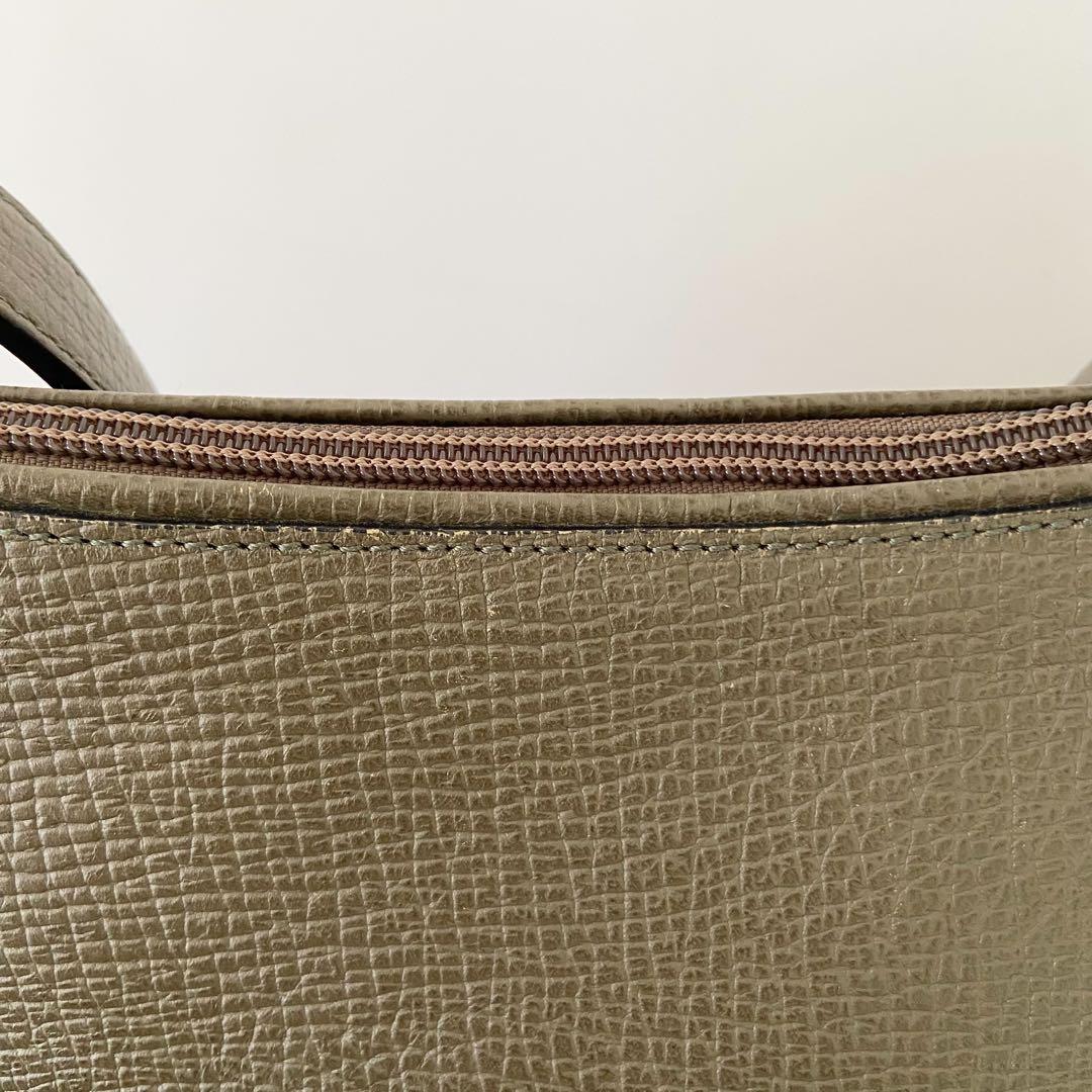 希少　LOEWE　ヴィンテージ　レザー　ワンショルダーホーボー　カーキグリーン