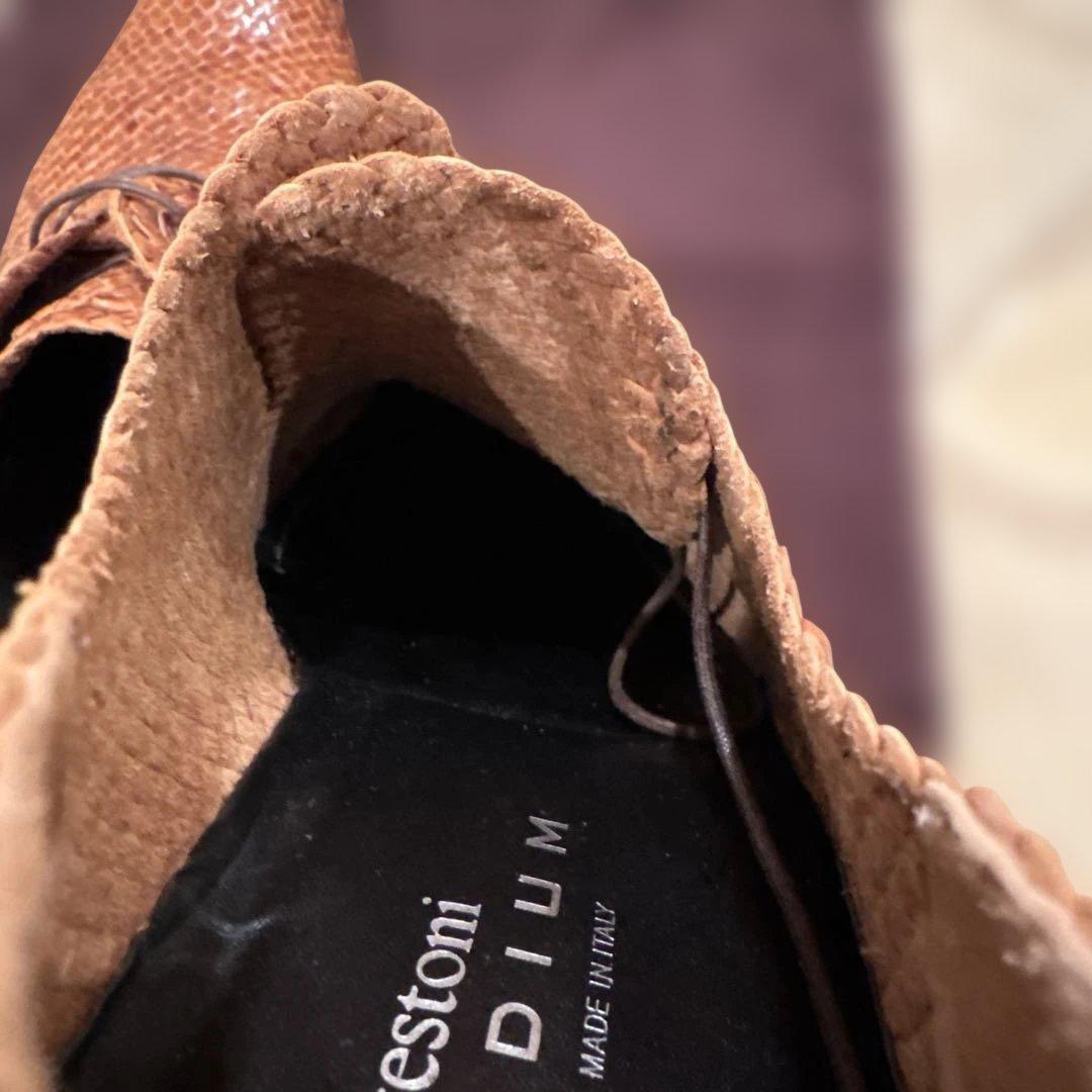 a.testoni⭐️レア極美品⭐️カンガルーレザー メッシュシューズ7.0size