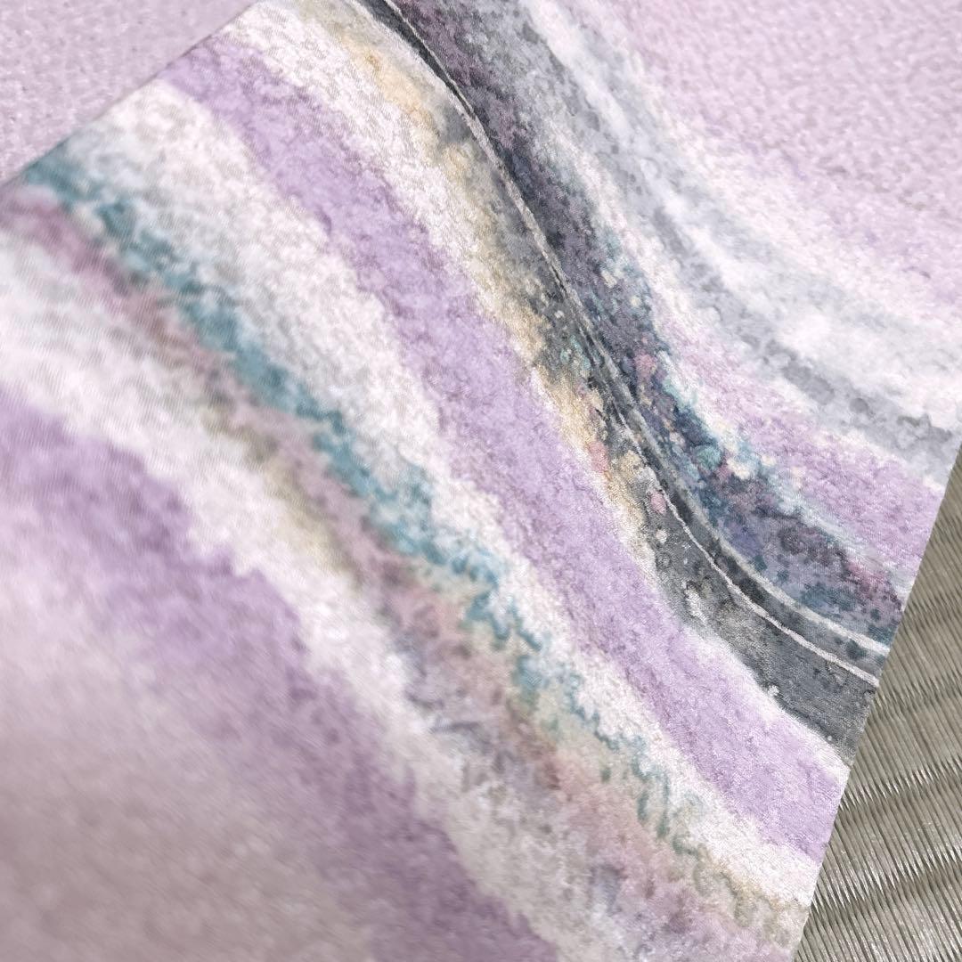 正絹　作家名落款あり　名古屋帯《抽象模様》