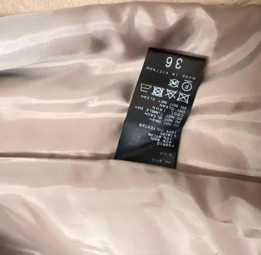 スタンドカラーショートコートsuper140 ウール　IENA　コート ベージュ