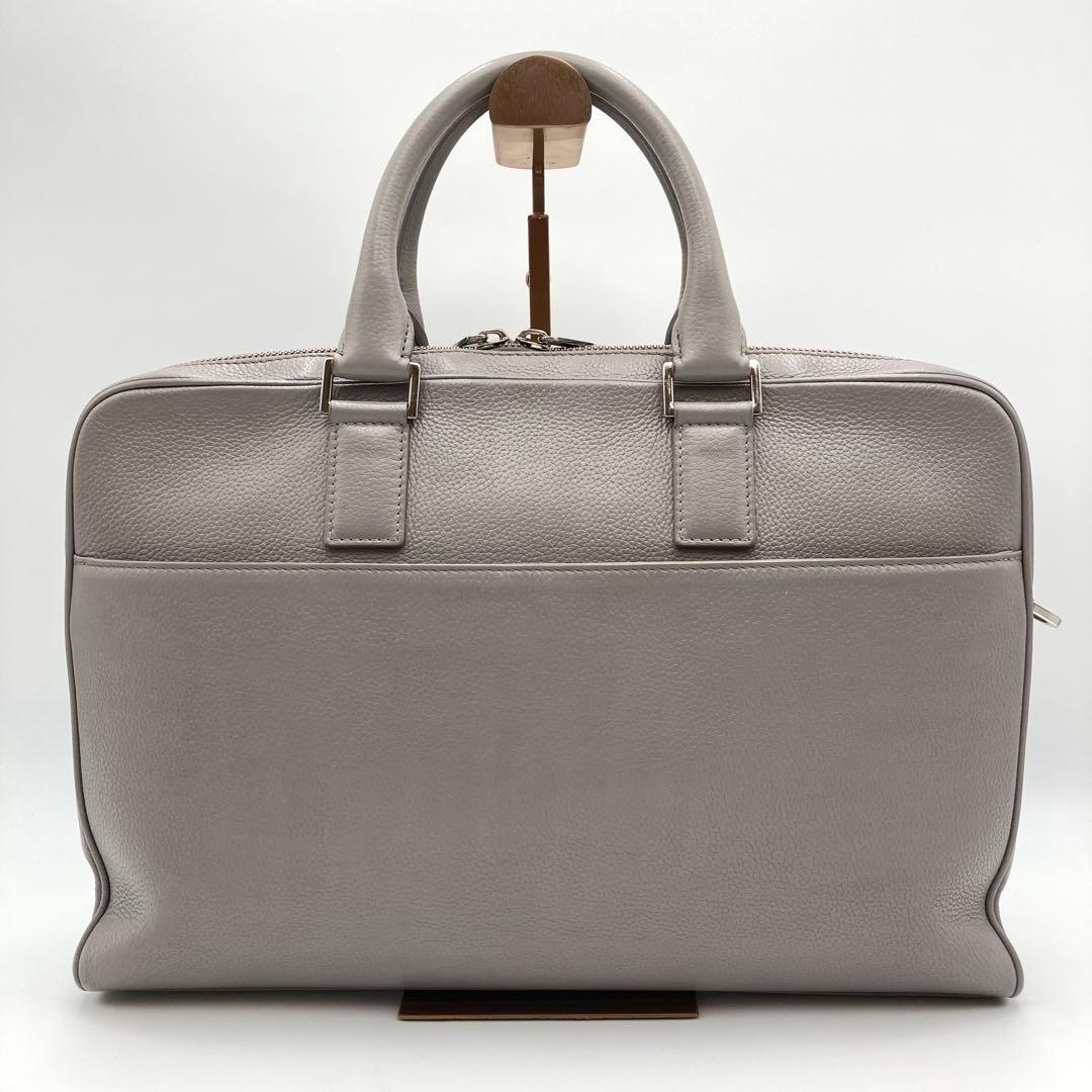 ち✨ Dior HOMME アトリエ ビジネスバッグ 本革 グレー ロゴ