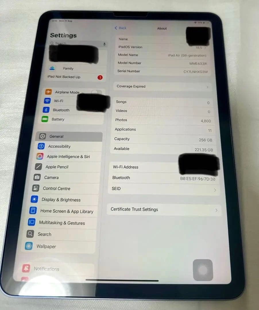 k*i様 iPad Air 第5世代　256 GB パープル 本体