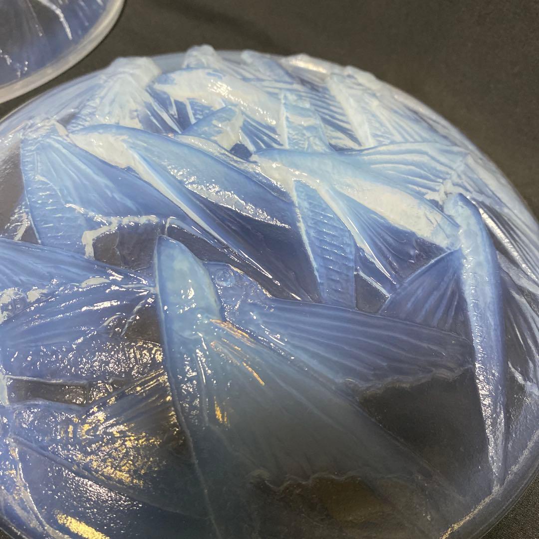 小柴外一　オパールセント　乳白　ガラス　トビウオ　中皿　5枚　セット