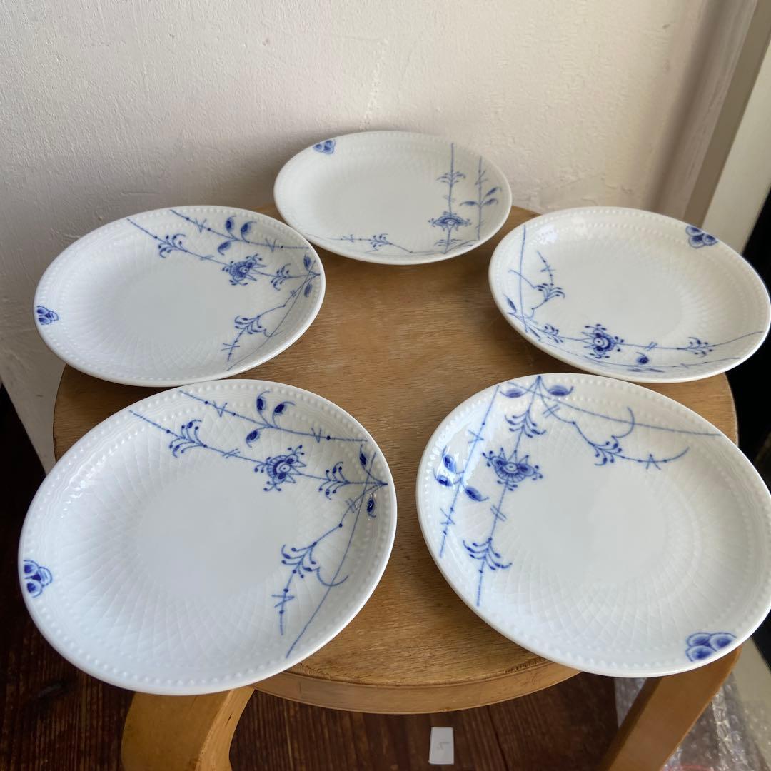 ロイヤルコペンハーゲン　ブルーパルメッテ　15㎝　5枚