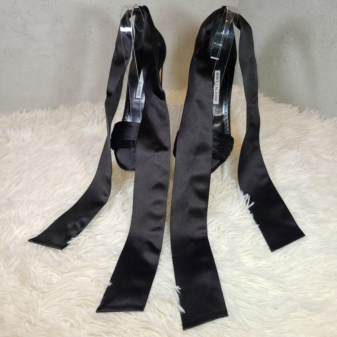 【MANLO BLAHNIK】MISAM　サテンリボン　ハイヒールサンダル