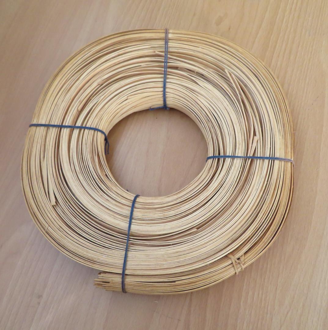 ①ハンドメイド　バスケット材料　リード　5点まとめて　約2,150g　木製かご籠