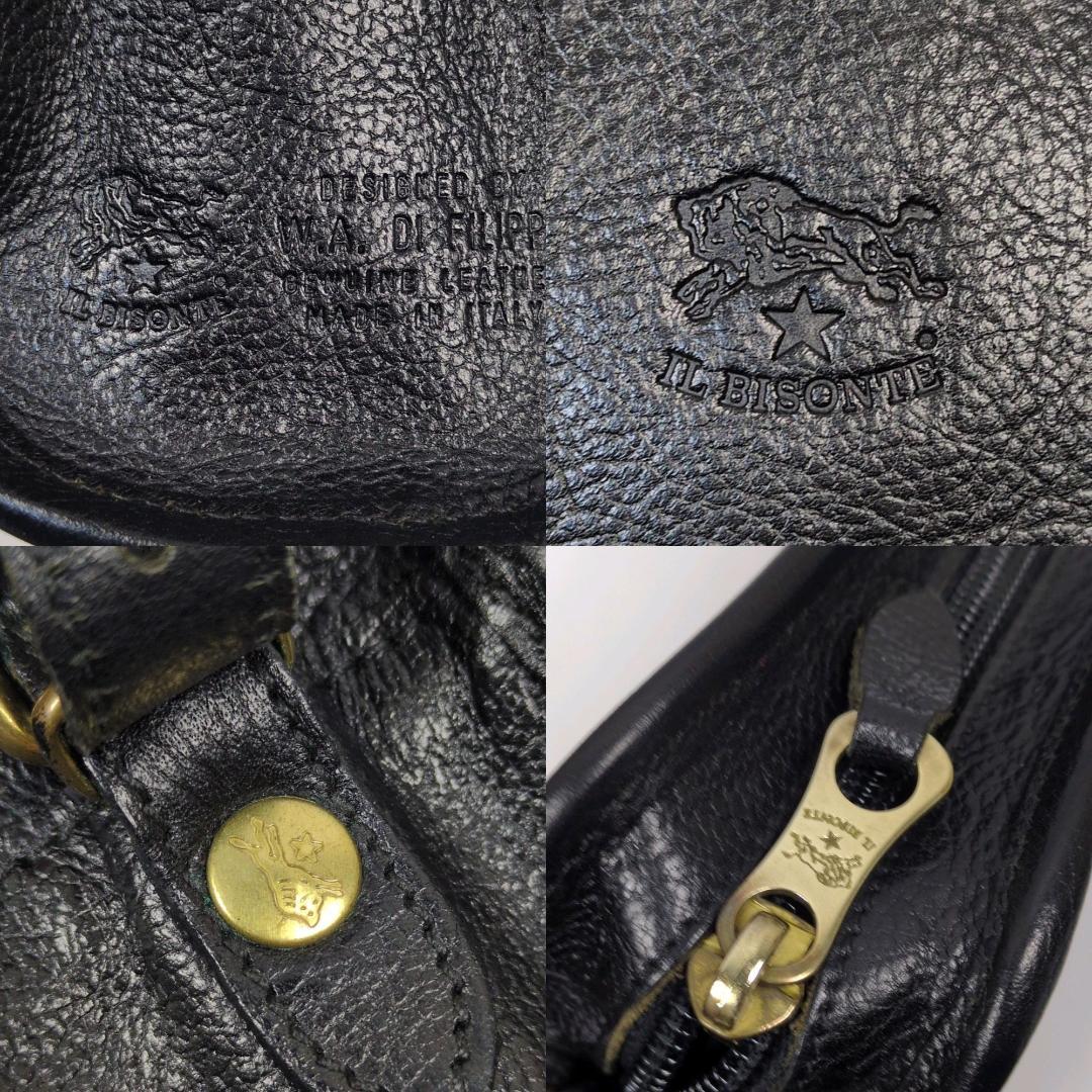 近年 イルビゾンテ IL BISONTE ショルダーバック ブラック シボ