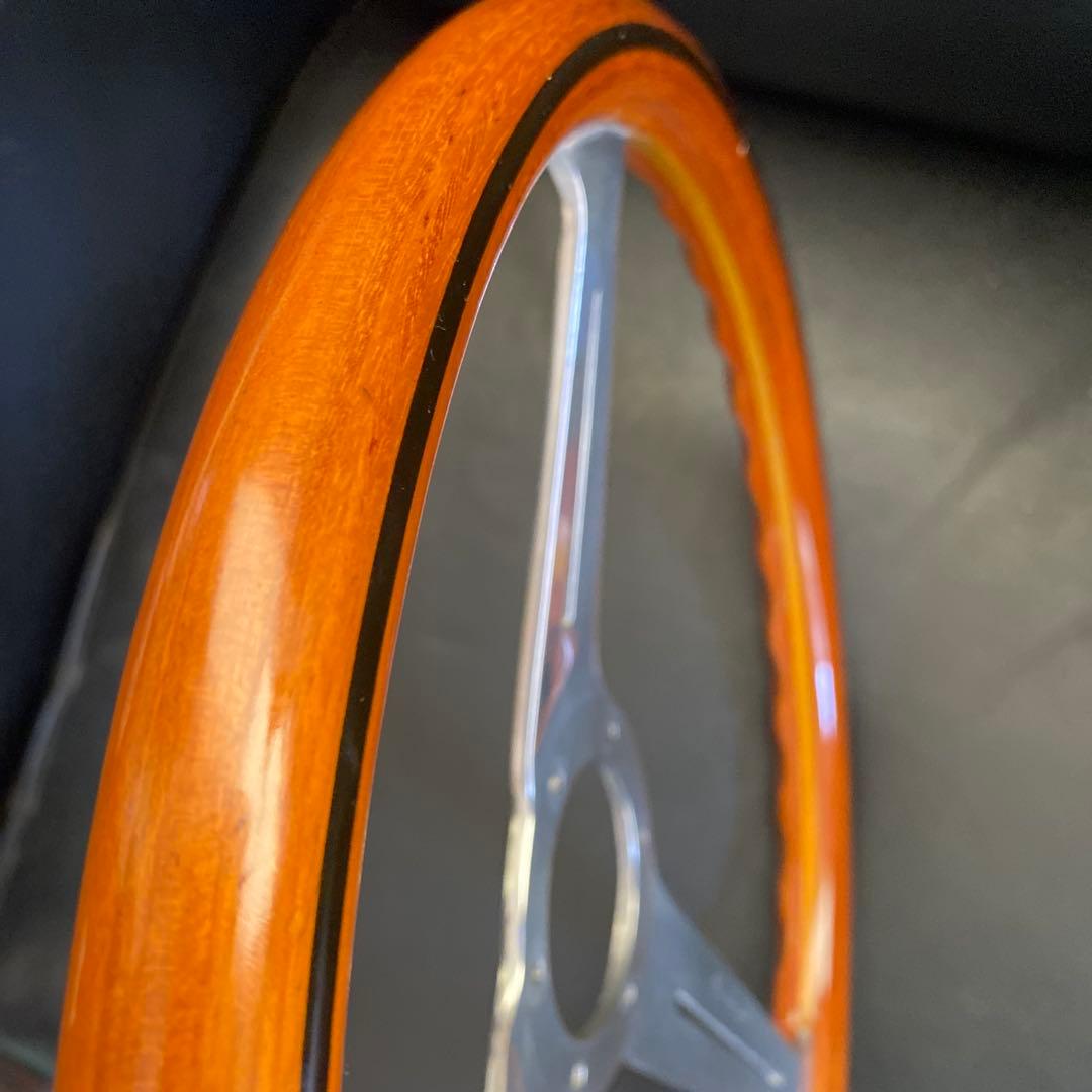 魔*国様 NARDI★ナルディクラシックウッドポリッシュステアリング/当時物　3