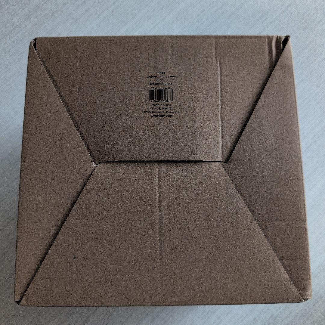 【HAY】KNOT ガラス オブジェ 置物 Lサイズ 黄緑色