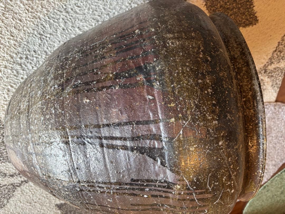 丹波焼　赤土部灰釉甕　大壺 時代物 骨董品アンティーク