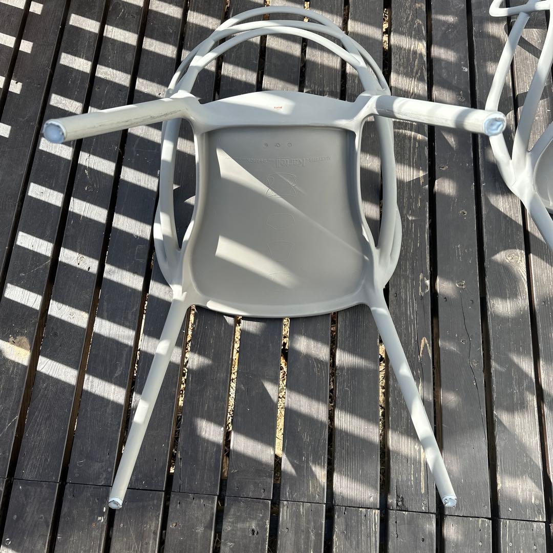 Kartell カルテル　マスターズチェア　グレー　２脚セット　ガーデンチェア
