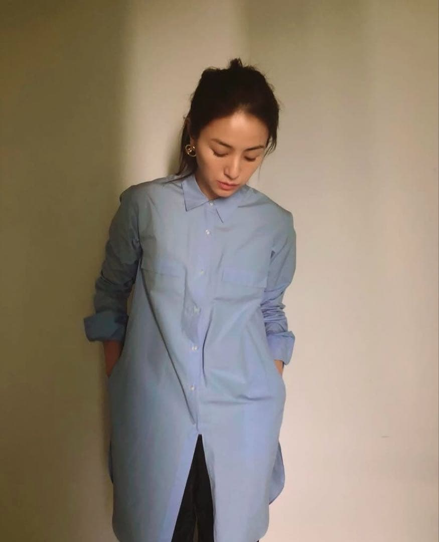 Herato ヘルト/loin. ロワン　ロングシャツ　ブルー　井川遥