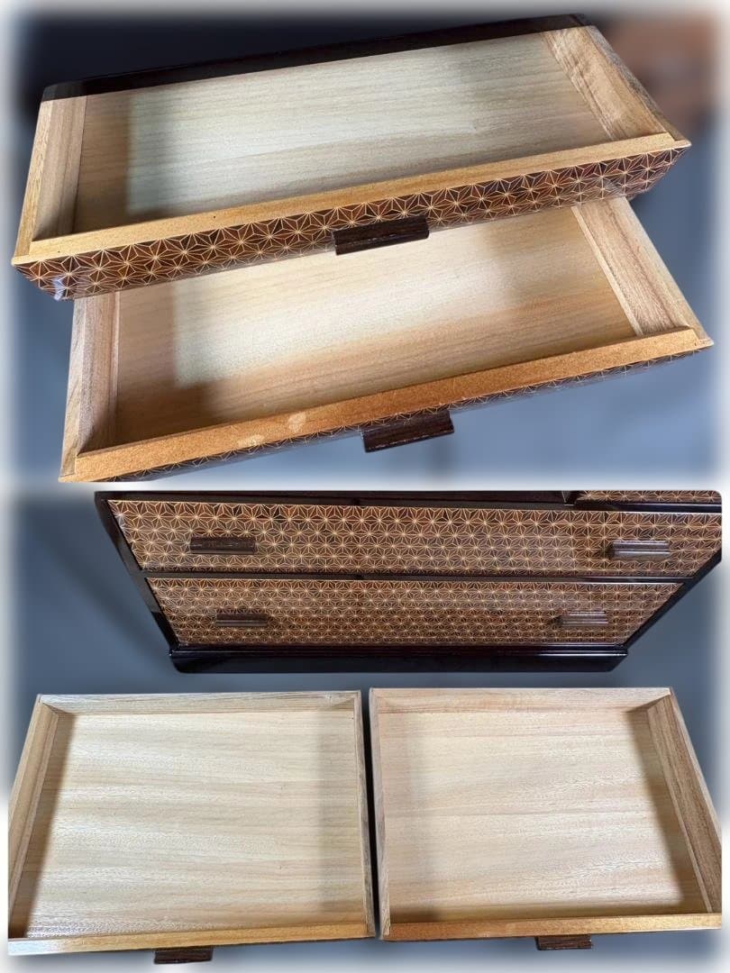 勲六等瑞宝章受章 露木清次創作 箱根寄木細工 引出し チェスト 伝統工芸品