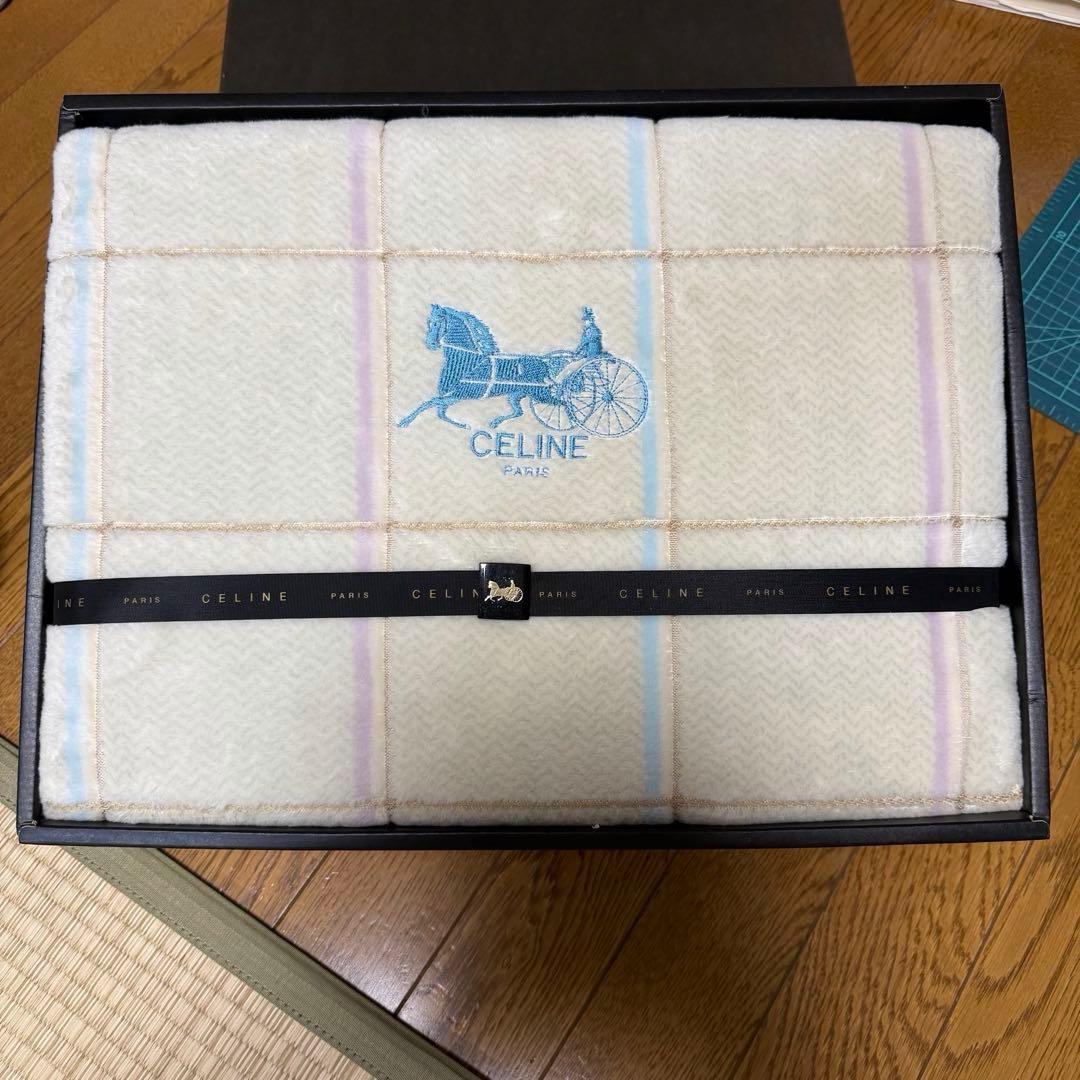 CELINE セリーヌシール織綿毛布