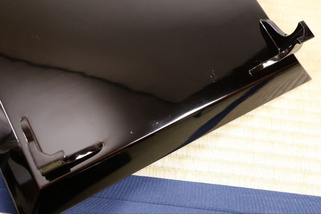 一富士二鷹三茄子 金蒔絵 黒塗四方膳 足付 五客 35cm 木製漆器【CM389